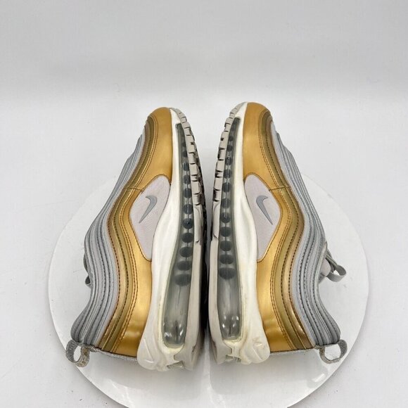 Nike Air Max 97 Women Size 9.5 AQ4137-001 Vast Gold Metallic Gray Training Shoe - Picture 9 of 12